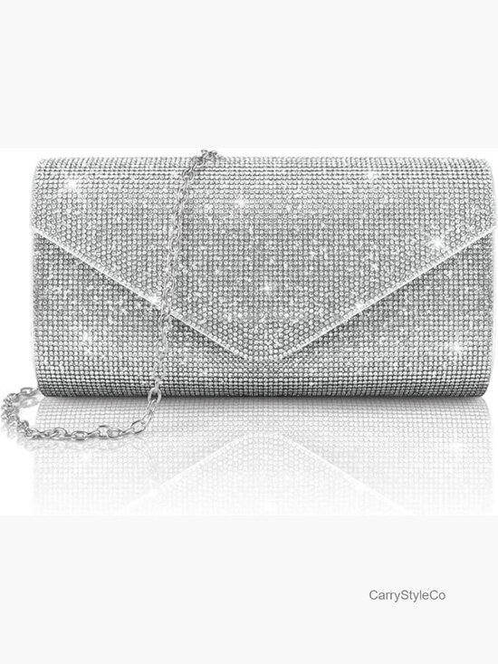Handbags - Sparkly Rhinestone Clutch Purse Evening Bag Shoulder Chain